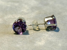 Load image into Gallery viewer, Amethyst Gemstone stud earrings