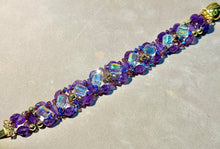 Load image into Gallery viewer, Beaded amethyst and crystal gemstone bracelet