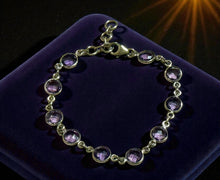 Load image into Gallery viewer, Sterling silver amethyst gemstone bracelet