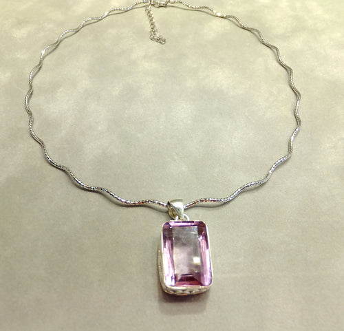Amethyst pendant necklace in sterling silver