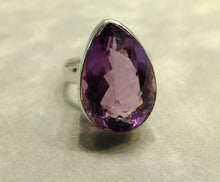 Load image into Gallery viewer, Amethyst teardrop gemstone ring