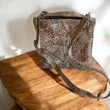 Load image into Gallery viewer, Animal print taupe leather bag