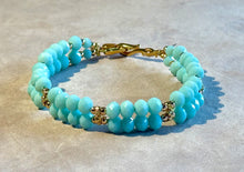 Load image into Gallery viewer, Beaded Turquoise bracelet in crystal
