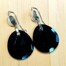 Load image into Gallery viewer, Black Onyx gemstone drop earrings in sterling siler