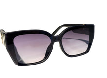 Load image into Gallery viewer, Women's black and gold sun glass