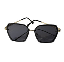 Load image into Gallery viewer, Black and silver sunglasses for women