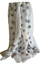 Load image into Gallery viewer, Black and white print scarf