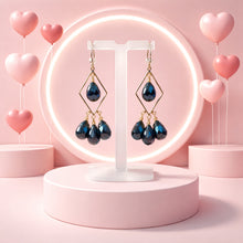 Load image into Gallery viewer, Black spinel teardrop chandelier earrings