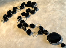 Load image into Gallery viewer, Black onyx long gemstone necklace