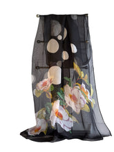 Load image into Gallery viewer, Floral print black women's scarf