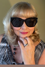 Load image into Gallery viewer, Black sunglasses with silver details