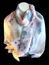 Load image into Gallery viewer, Summer scarf pink and blue print for women
