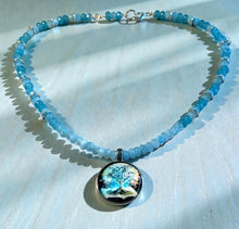 Load image into Gallery viewer, Blue gemstone necklace with pendant