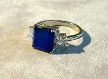 Load image into Gallery viewer, Blue gemstone ring in sterling silver