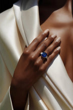 Load image into Gallery viewer, Blue gemstone ring in sterling silver