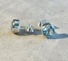 Load image into Gallery viewer, Blue topaz stud earrings