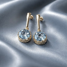 Load image into Gallery viewer, Blue topaz drop earrings