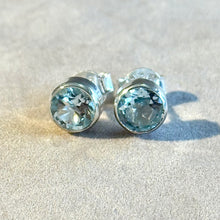 Load image into Gallery viewer, blue topaz stud earrings