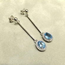 Load image into Gallery viewer, Blue topaz earrings