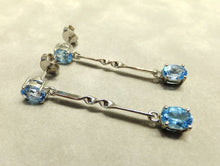 Load image into Gallery viewer, Blue topaz drop earrings