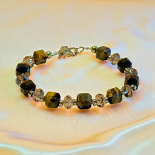 Load image into Gallery viewer, Brown gemstone bracelet in gold filled