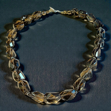 Load image into Gallery viewer, Smokey quartz gemstone necklace