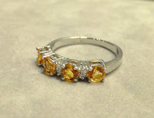 Load image into Gallery viewer, Citrine gemstone band ring
