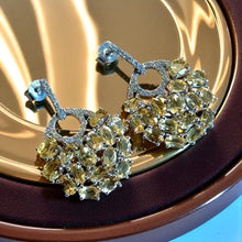 Load image into Gallery viewer, Drop citrine stud earrings in sterling silver