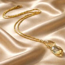 Load image into Gallery viewer, Teardrop citrine gemstone necklace in gold filled