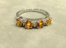 Load image into Gallery viewer, Citrine gemstone band in sterling silver