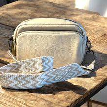 Load image into Gallery viewer, Ladies Cream leather bag with strap