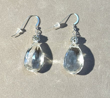 Load image into Gallery viewer, Rock crystal quartz gemstone drop earring