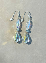 Load image into Gallery viewer, Crystal drop earrings on a gray surface