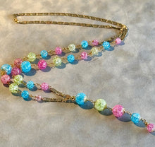 Load image into Gallery viewer, multi color gemstone long necklace in gold
