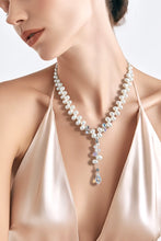Load image into Gallery viewer, Crystal and pearl drop necklace