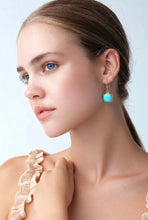 Load image into Gallery viewer, Gold filled Turquoise crystal earrings