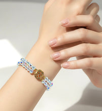 Load image into Gallery viewer, Two strand crystal bracelet worn by model