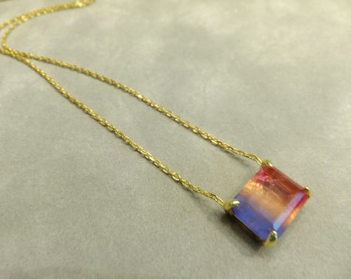 Rainbow tourmaline necklace