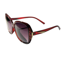 Load image into Gallery viewer, Red sunglasses for women with gold details