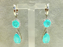 Load image into Gallery viewer, Teardrop Paraiba Tourmaline earrings