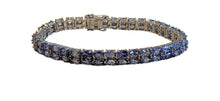 Load image into Gallery viewer, Fine tanzanite gemstone bracelet in sterling silver
