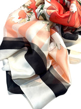 Load image into Gallery viewer, Floral silk scarf for women
