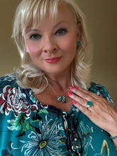 Load image into Gallery viewer, Flower gemstone tourmaline necklace in sterling silver