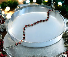 Load image into Gallery viewer, Garnet gemstone bracelet in sterling silver