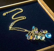 Load image into Gallery viewer, Golden multi gemstone necklace