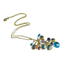 Load image into Gallery viewer, Necklace with multicolored gemstones on a white background