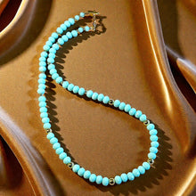Load image into Gallery viewer, Gold Filled Turquoise beaded necklace