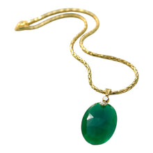 Load image into Gallery viewer, Gold Filled green onyx pendant necklace