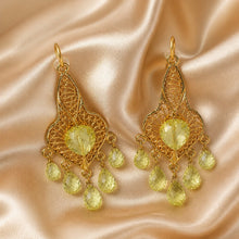 Load image into Gallery viewer, Gold Filled Crystal Chandelier earrings for women