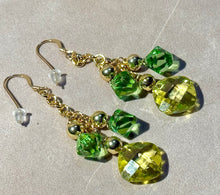 Load image into Gallery viewer, Austrian crystal drop earring in gold filled